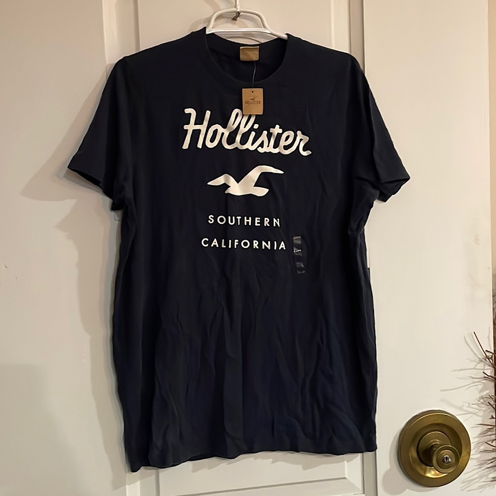Hollister Mens Large Navy Blue Tee
